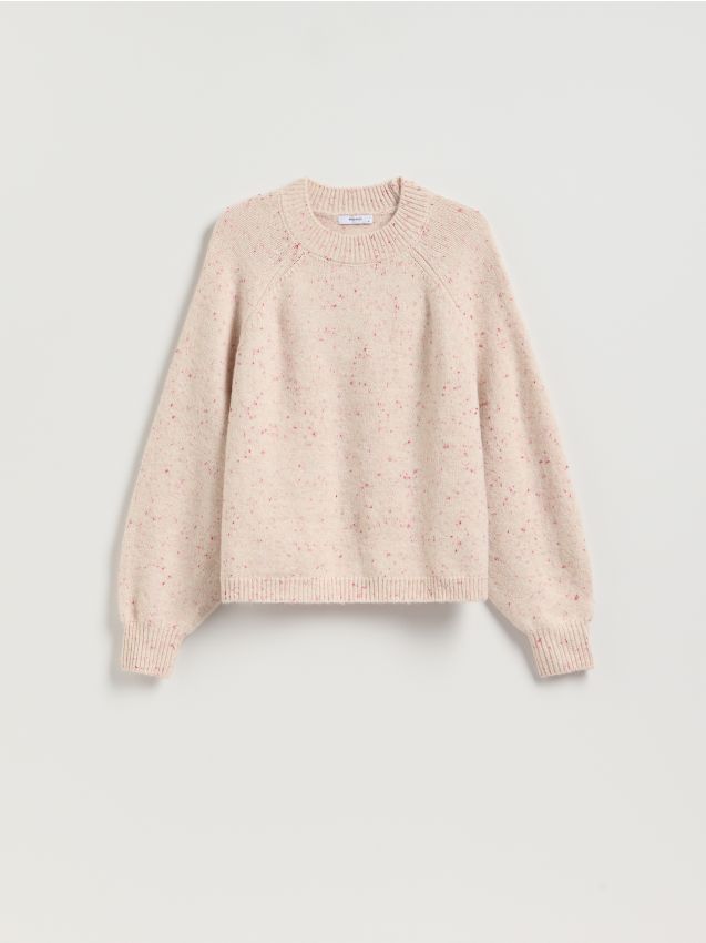 Reserved - Wzorzysty sweter - pastelowy róż