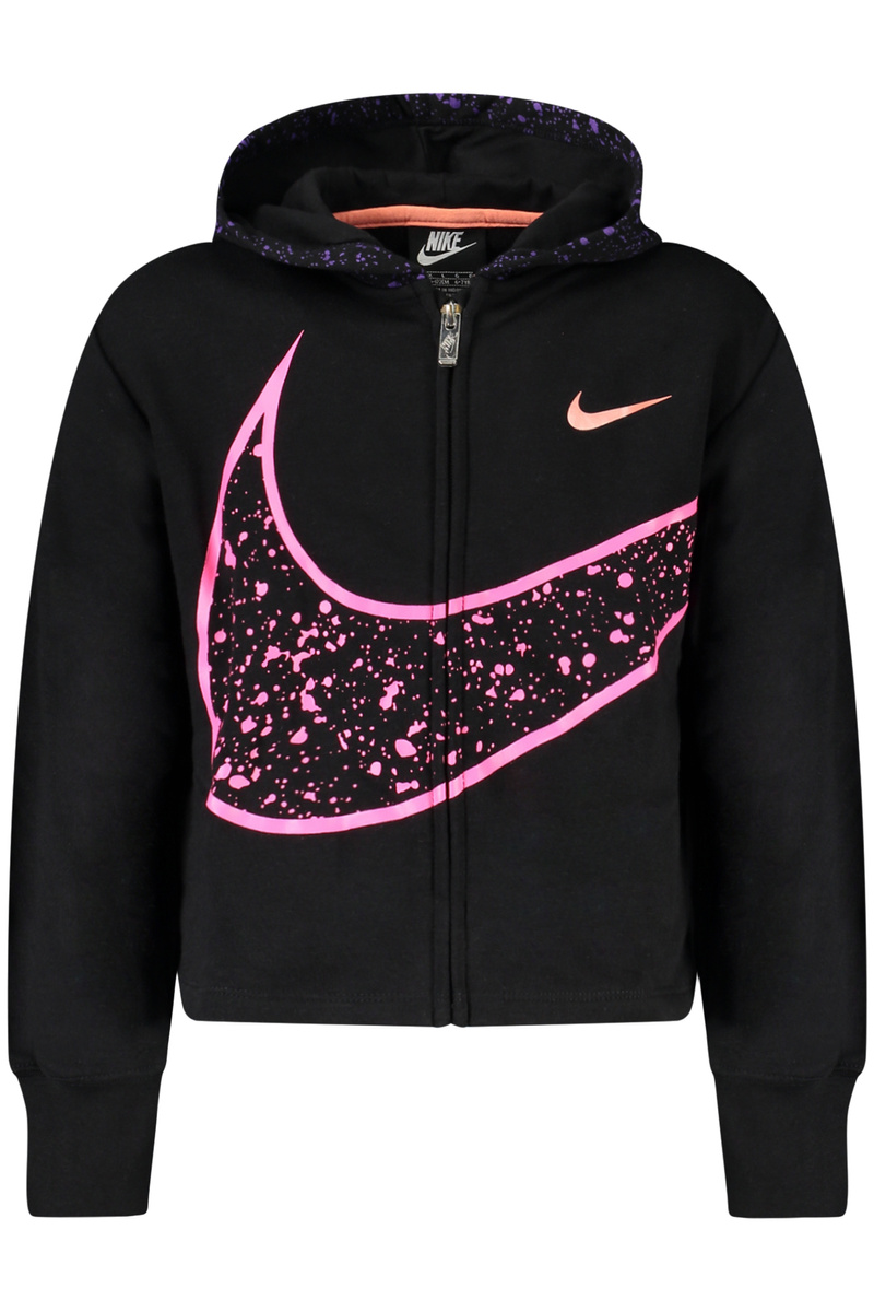CZARNA BLUZA Z ROZPINANYM NA ZAMEK DZIEWCZĘCA NIKE
