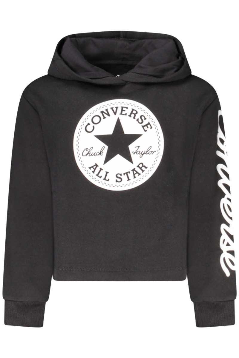 Bluza z kapturem Converse dla dziewcząt zapinana na zamek, czarna
