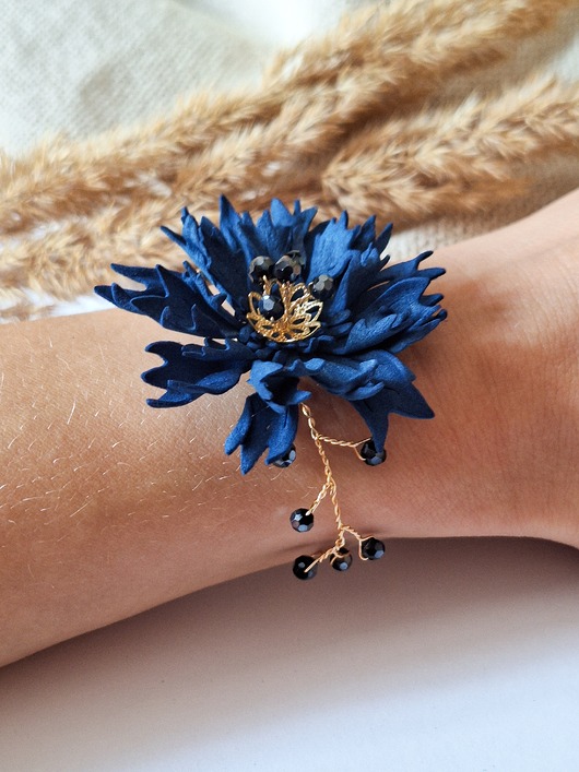 Bransoletka chabry bławatek niebieskie kwiaty