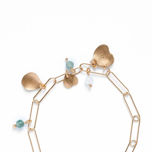 KALINA: personalizowana bransoletka z kamieniami ze srebra złoconego