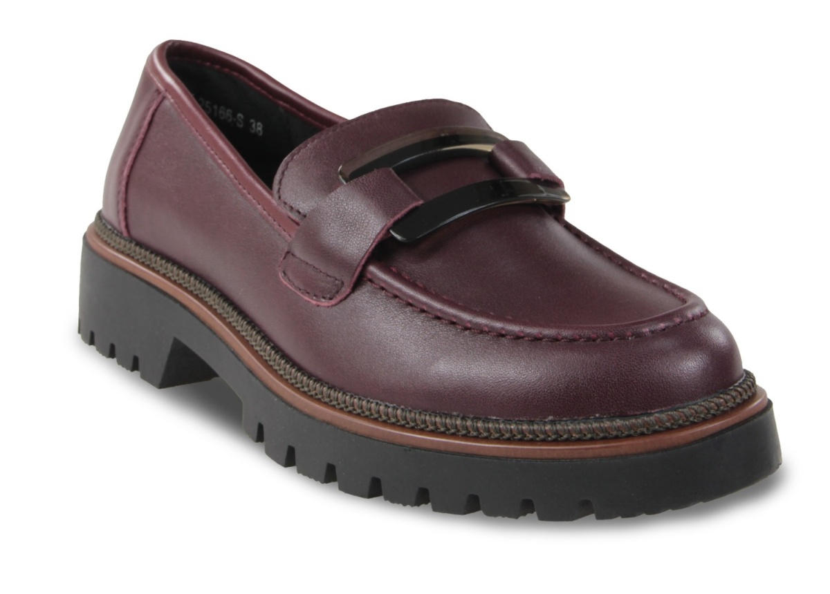 Skórzane półbuty damskie Sergio Leone MK25166-S bordo