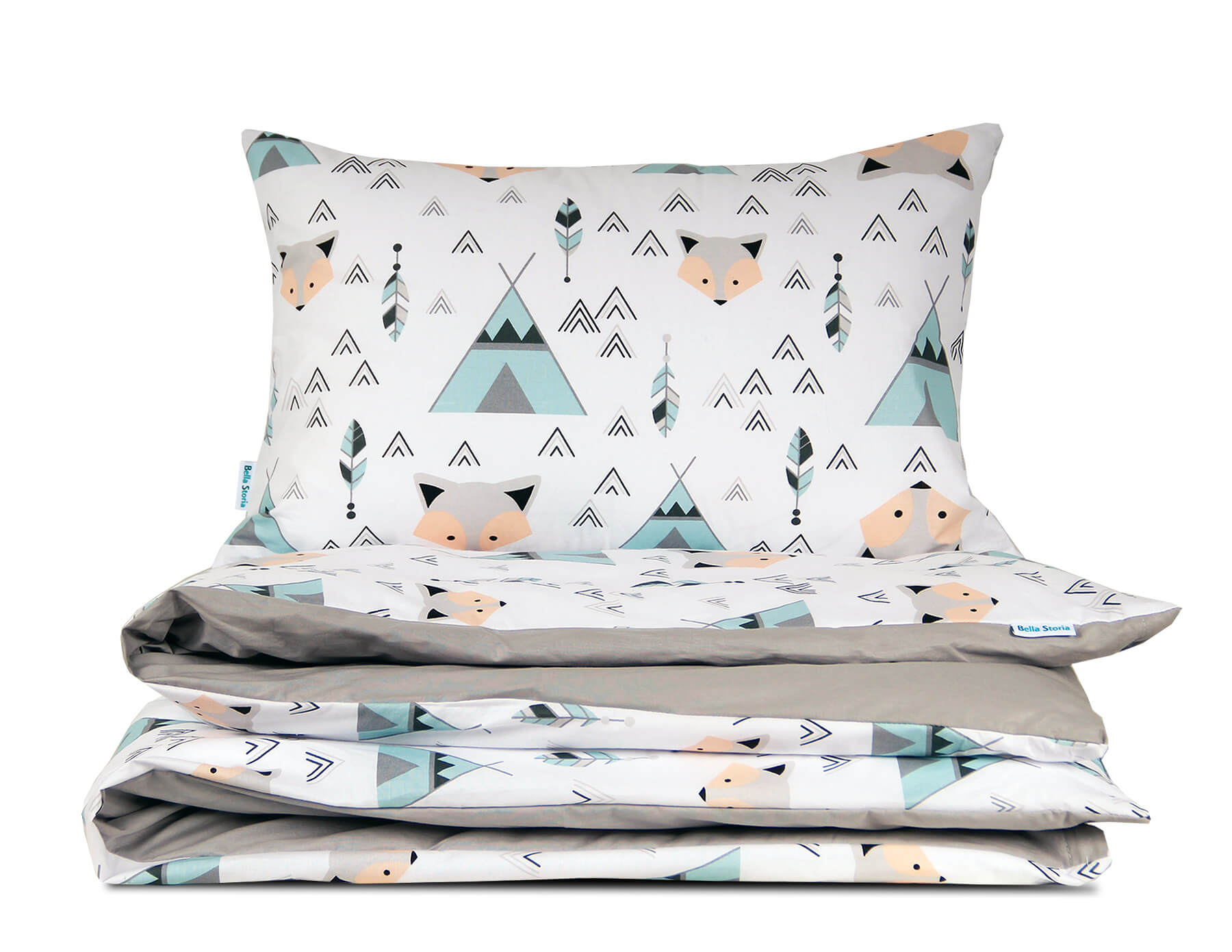 Pościel 100x135 dziecięca Lisek w Tipi z plecaczkiem