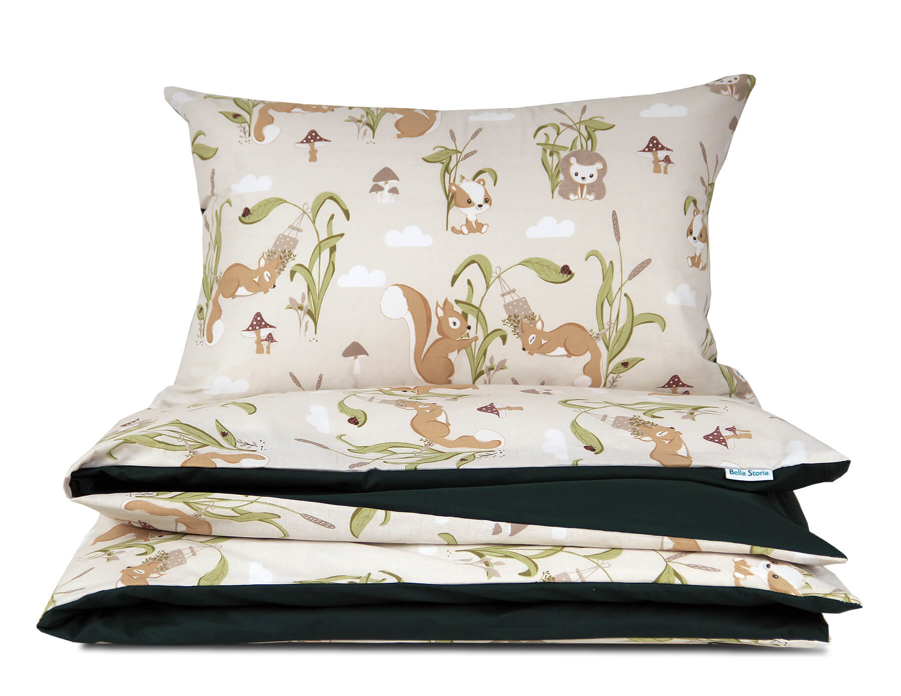 Pościel 90x120 niemowlęca Wiewiórka i Przyjaciele z plecaczkiem