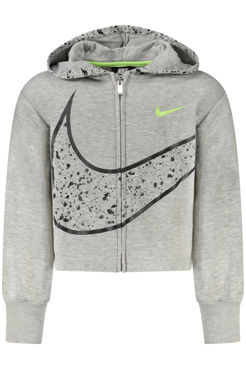 Bluza Nike z zamkiem błyskawicznym dla dziewcząt, szara