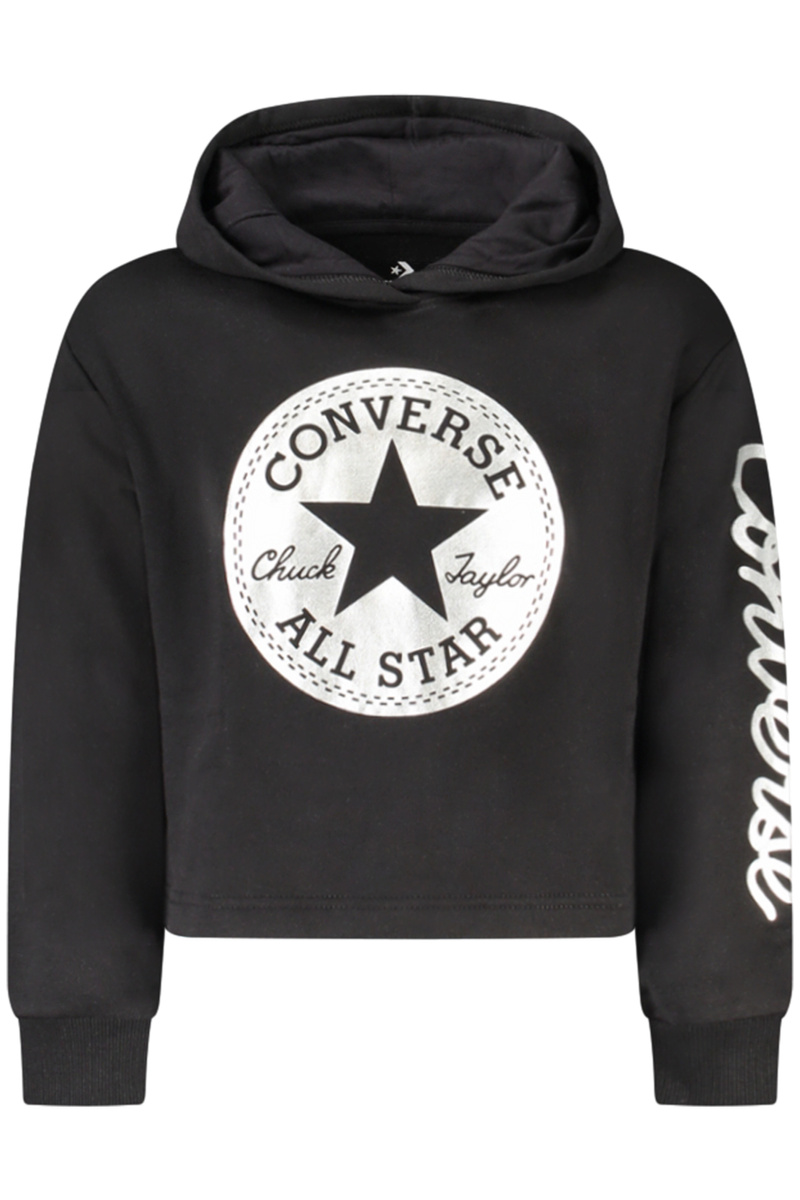 Bluza z kapturem Converse dla dziewcząt zapinana na zamek, czarna