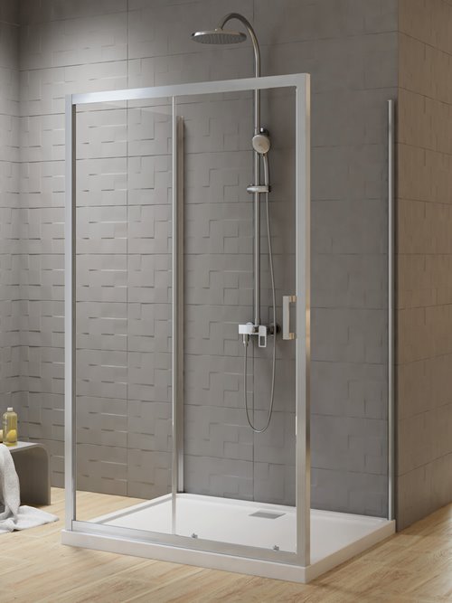 New Trendy Kabina prostokątna przyścienna 110x80x80 cm profile chrom K-5139 New Varia