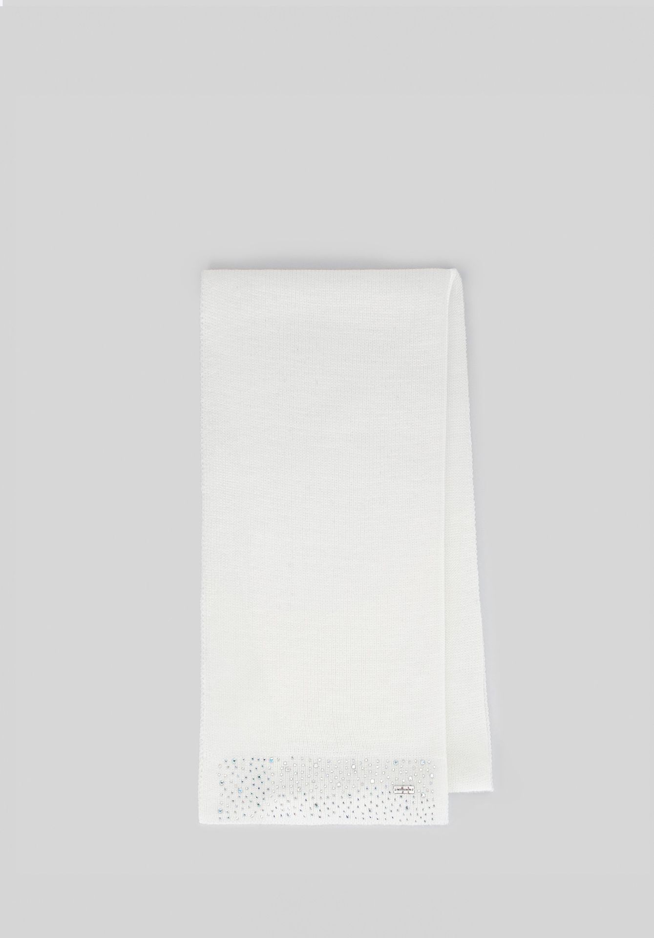 Damski szalik z cyrkoniami ecru