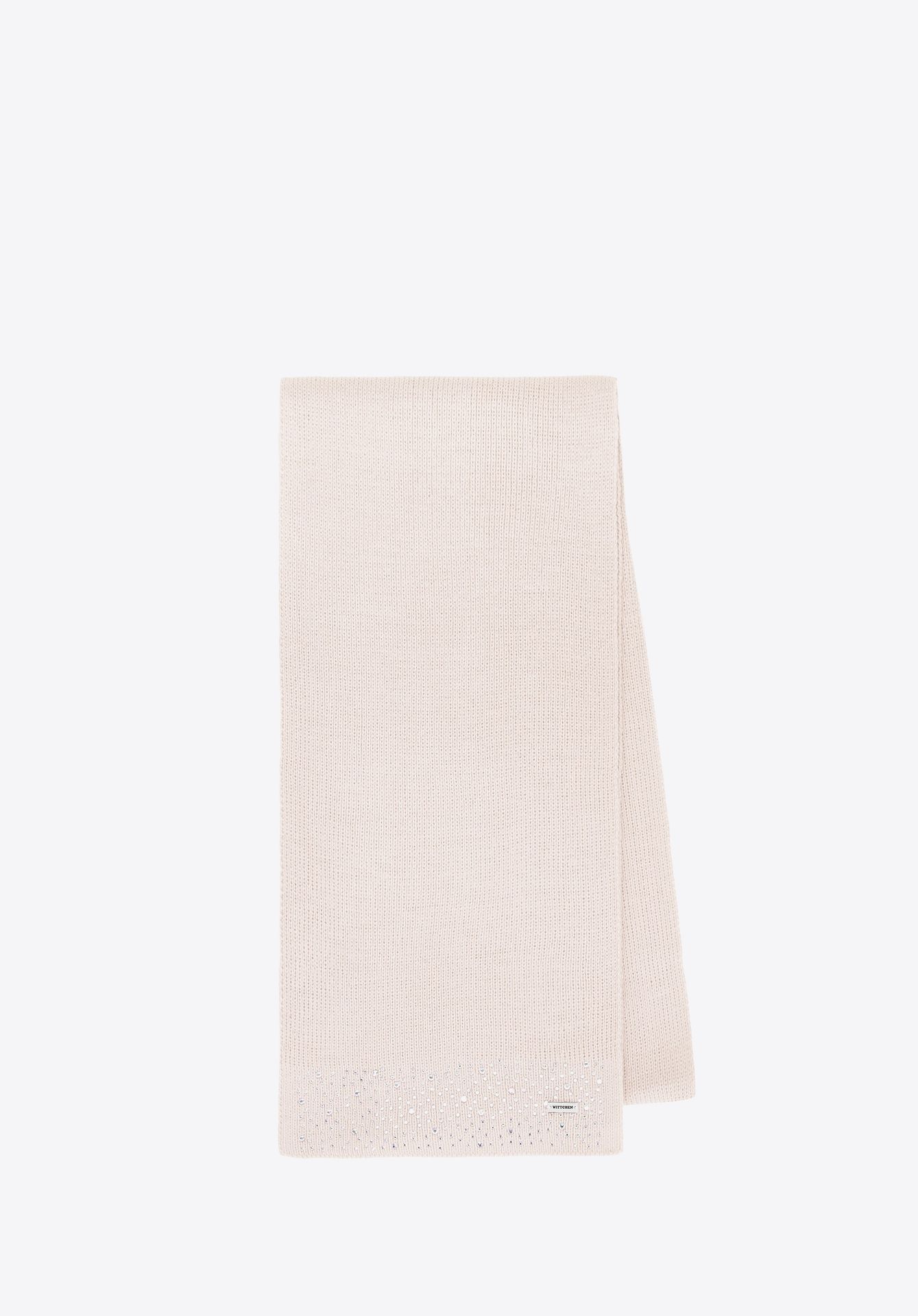 Damski szalik z cyrkoniami beżowy