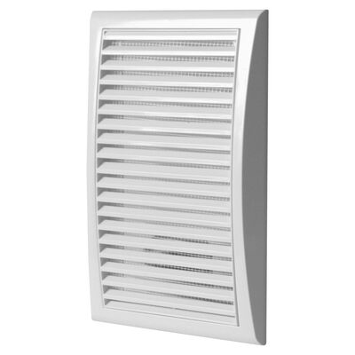 Kratka wentylacyjna z siatką 172 x 247 mm biała