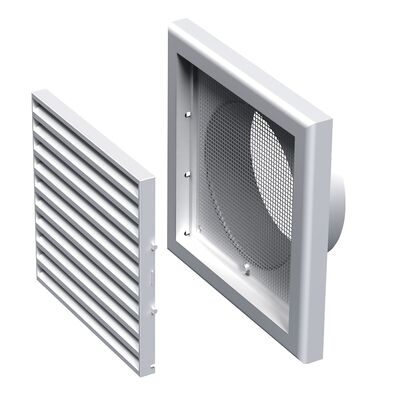 Kratka wentylacyjna z siatką 188 x 188 mm biała
