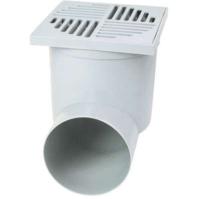Wpust z bocznym odpływem biały 15 x 15 x 19 cm MAXPOL