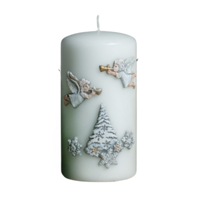 Świeca Niebiańskie Anioły 8 x 15 cm biały