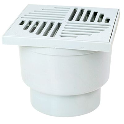 Wpust z prostym odpływem biały 15 x 15 x 13 cm MAXPOL