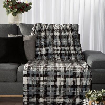 Koc dekoracyjny świąteczny SANTA/03 150 x 200 cm stalowy