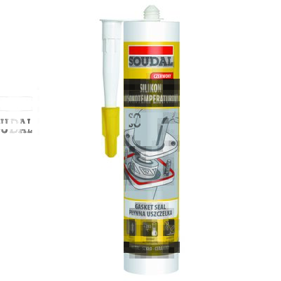 Silikon wysokotemperaturowy czerwony 280 ml Soudal