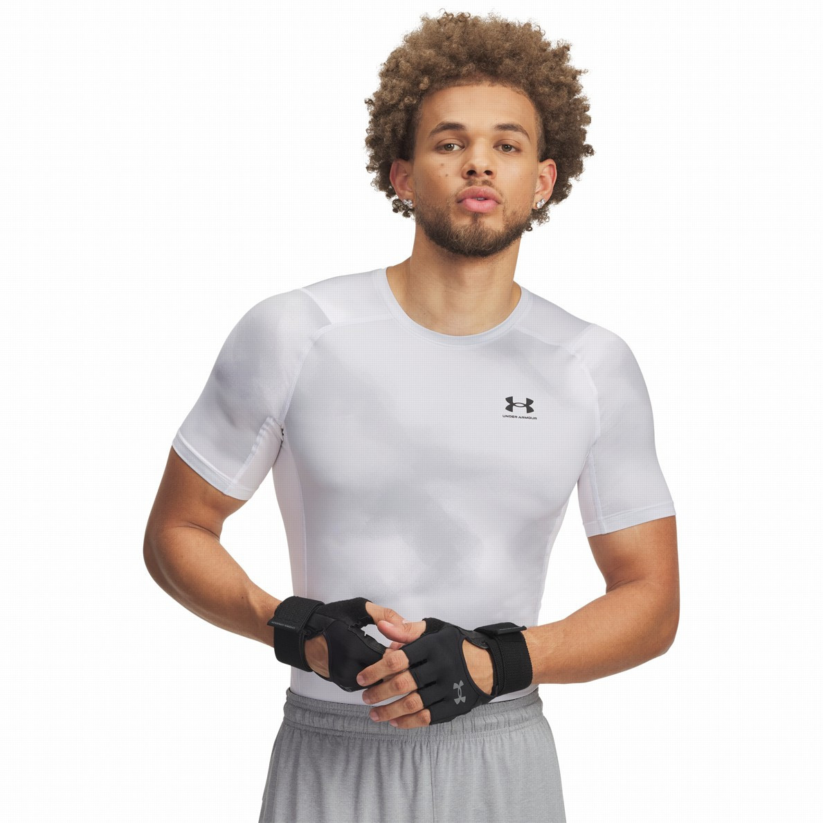 Męska koszulka Under Armour HG Armour Printed SS Rozmiar: L / Kolor: szary/biały