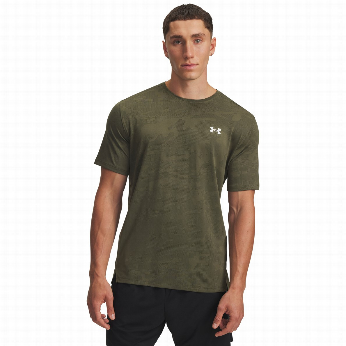 Koszulka męska Under Armour Tech Vent Jacquard SS Rozmiar: L / Kolor: ciemnozielony