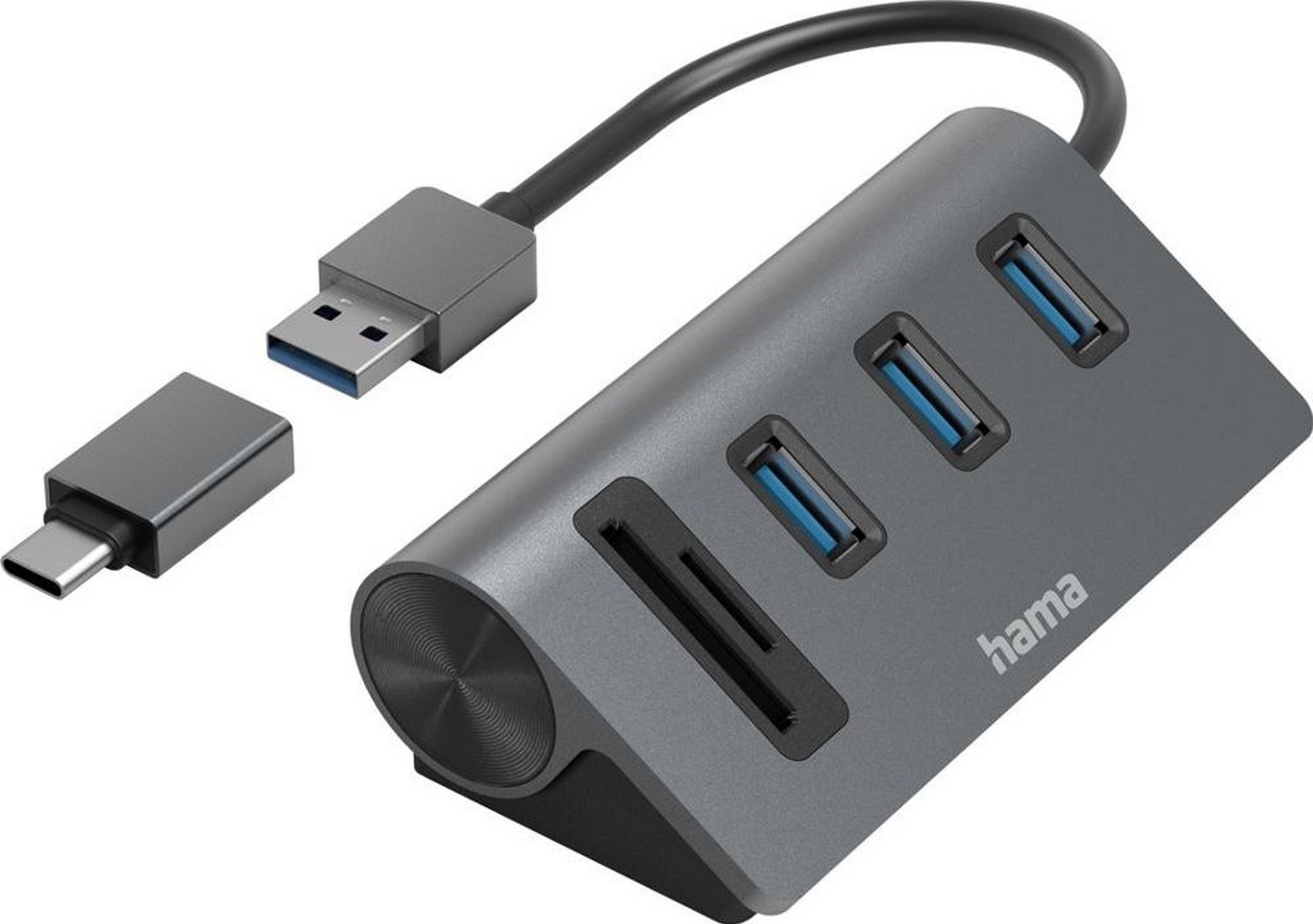 Hama USB Hub/Czytnik kart 3x USB-A SD microSD USB-C Adapter