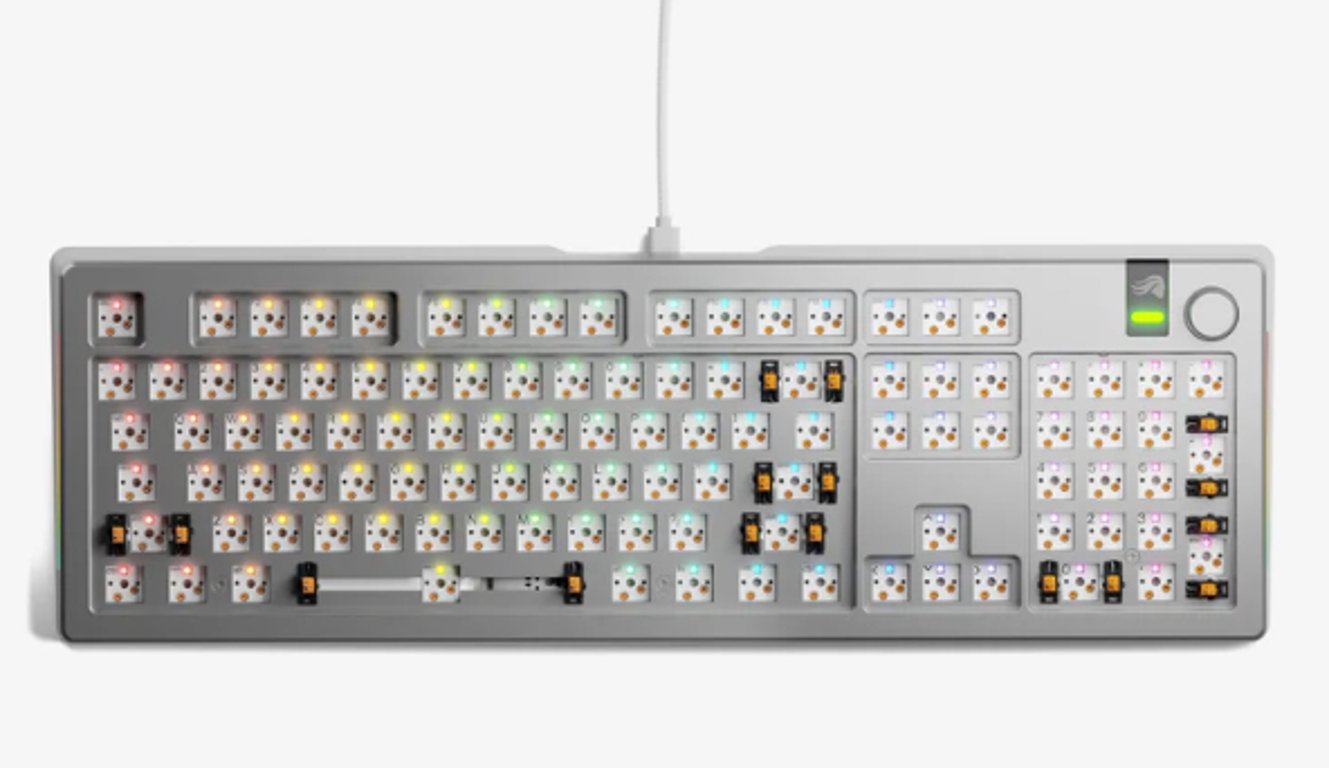 Glorious Gaming GMMK 3 PRO Barebones klawiatura Dom USB Nie Srebrny GLO-KB-GMMK3-PRO-100-BB-W-SIL-US