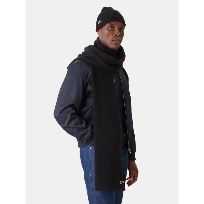 Zestaw Szalik i Czapka Lacoste RB5385 Czarny
