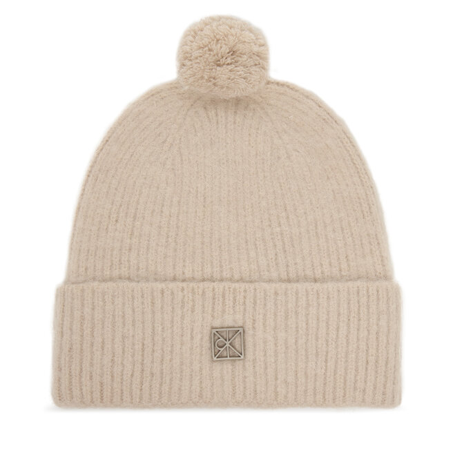 Czapka Calvin Klein Emblem Brushed LV04D8067G Beżowy