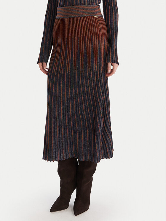 Fracomina Spódnica midi FS25WG4002K558Q7 Niebieski Regular Fit