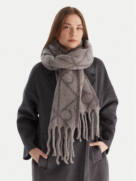 Calvin Klein Szalik Emblem Aop Brushed LV04D8072G Szary