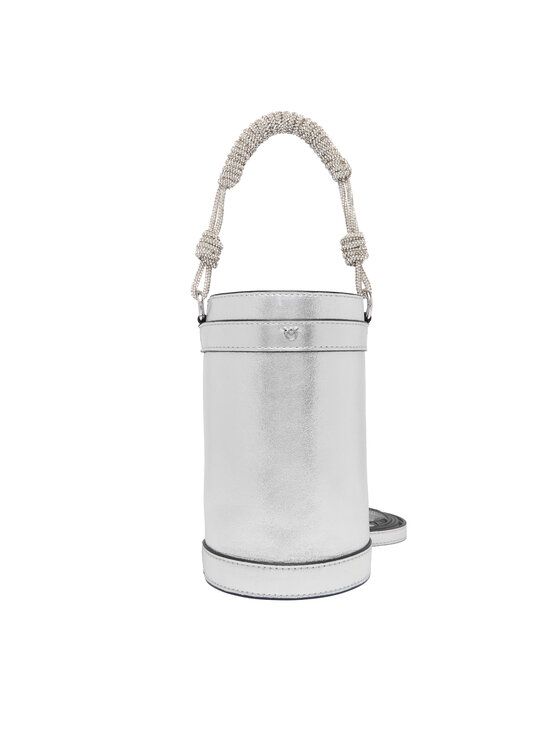 PINKO Torebka Mini Bucket Manico 25-26 PLTT 105910 Srebrny