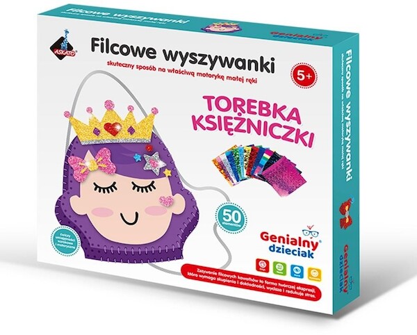 Filcowe wyszywanki - torebka księżniczka