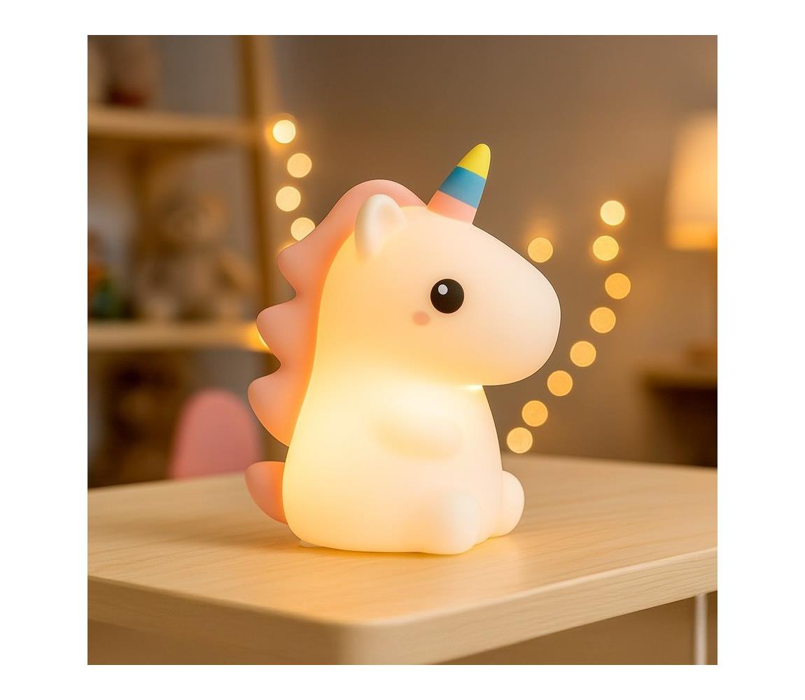 LED RGBW ściemnialna ładowalna dziecięca lampka nocna UNICORN LED/1W/5V 1200 mAh
