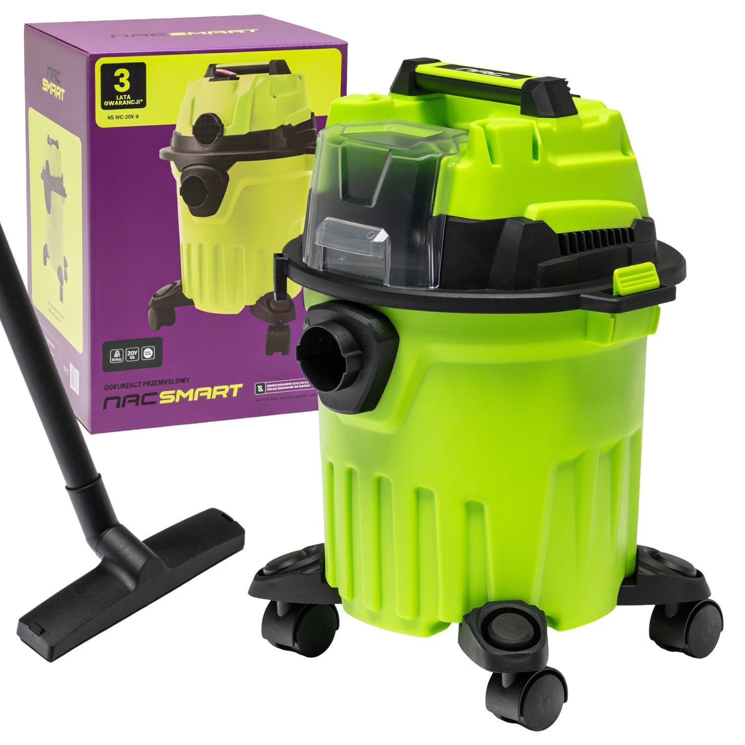 NAC SMART NS-IVC-20V-B, Body bez baterii Akumulatorowy odkurzacz przemysłowy