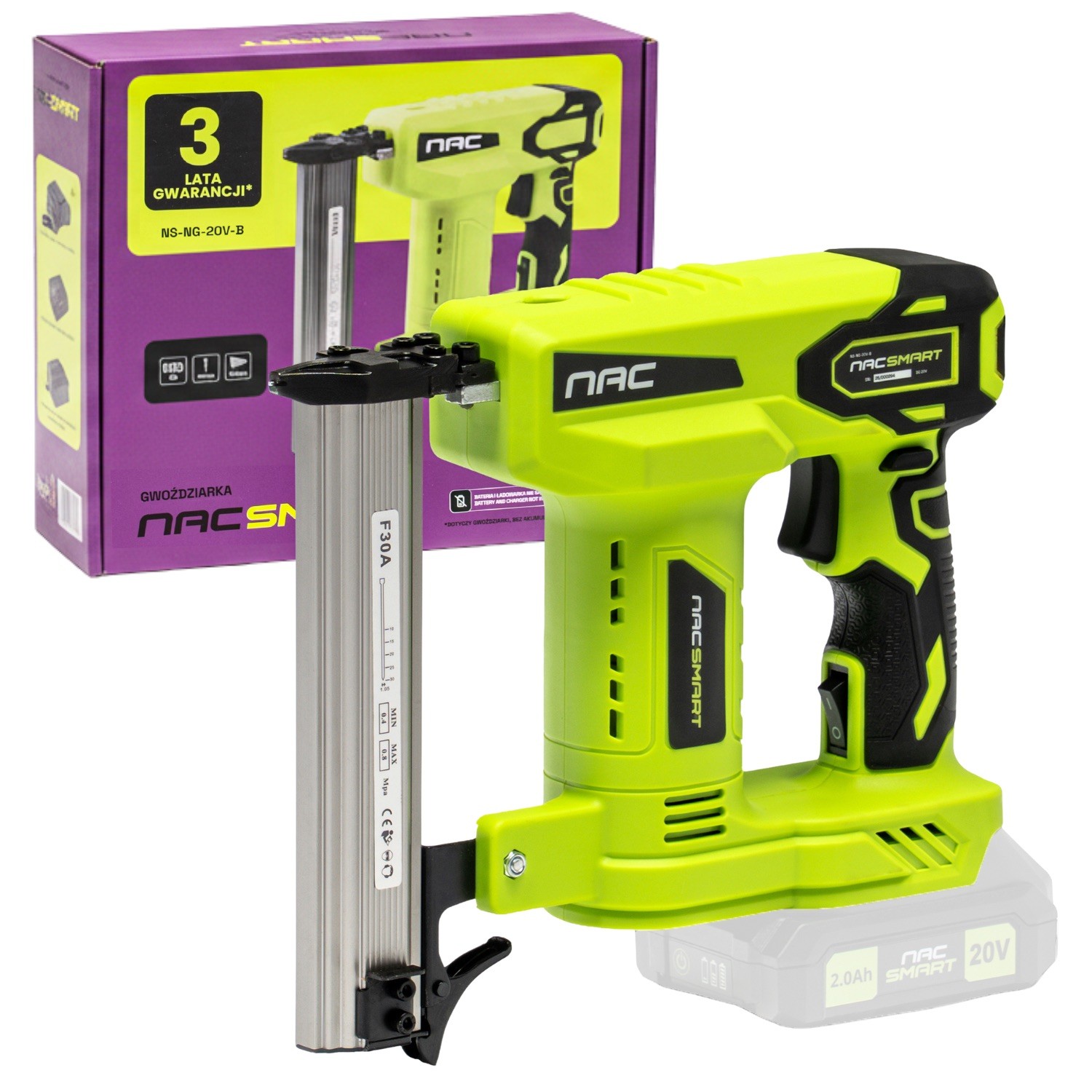 NAC Gwoździarka akumulatorowa NS-NG-20V-B, Body bez baterii