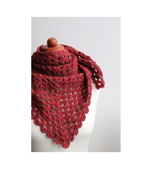 Chusta apaszka dwukolorowa na szydełku Anielka