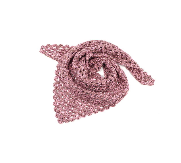 Chusta apaszka dwukolorowa na szydełku Anita