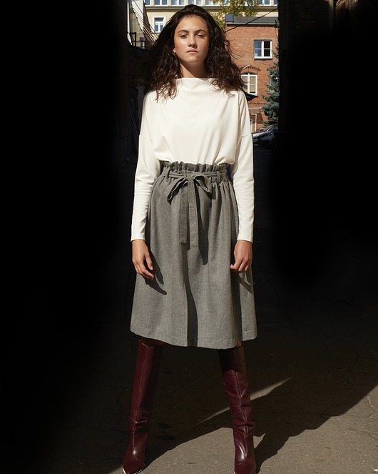 Spódnica wełniana Kora Grey