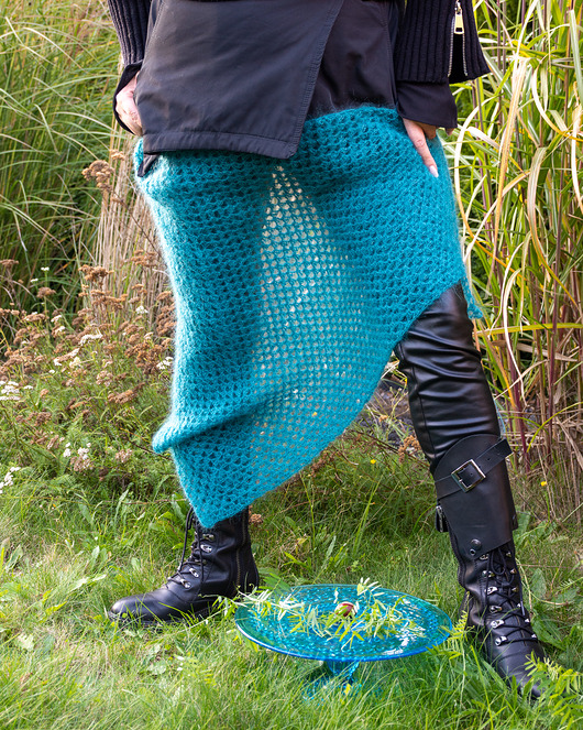 Chusta szal z moheru i jedwabiu