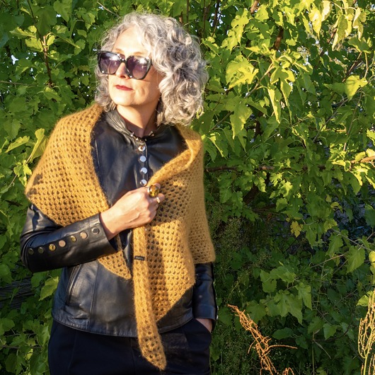 Chusta szal z moheru i jedwabiu