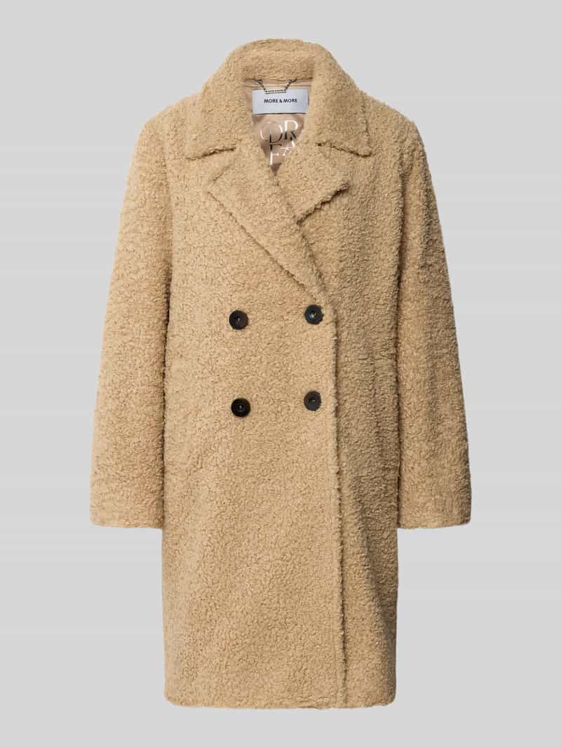 Płaszcz z kołnierzem z połami i wpuszczanymi kieszeniami