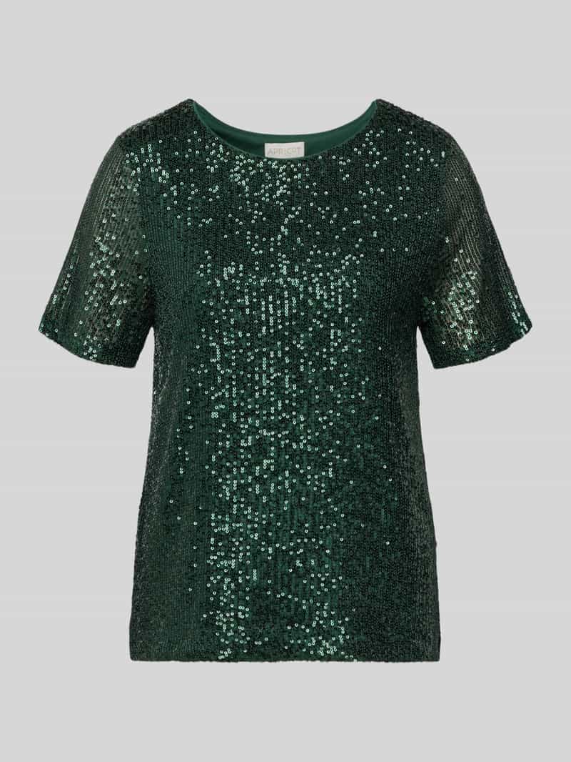 T-shirt z cekinowym obszyciem