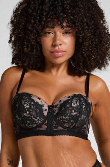 Hunkemöller Biustonosz usztywniany z fiszbinami Longline Lou Czarny
