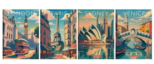 Herlitz Brulion A696k kratka Retro City (5 szt) - zeszyt