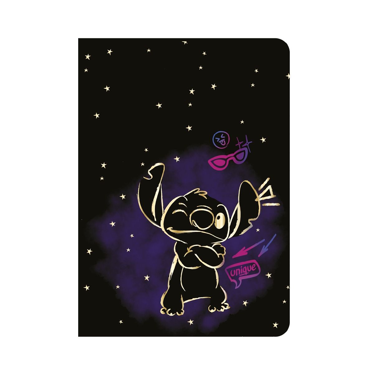 Patio Zeszyt A5 60 k. w kratkę Disney Gold Stitch wzór 2