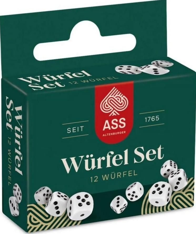 Kości do gry białe 12 szt Cartamundi