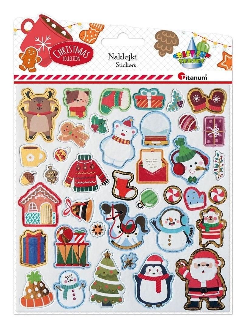 Naklejki 3d papier na filcu 39 szt