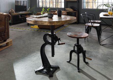 Stół Industrial #22 Lakierowane Lite Drewno Z Odzysku 75 Cm B 1055