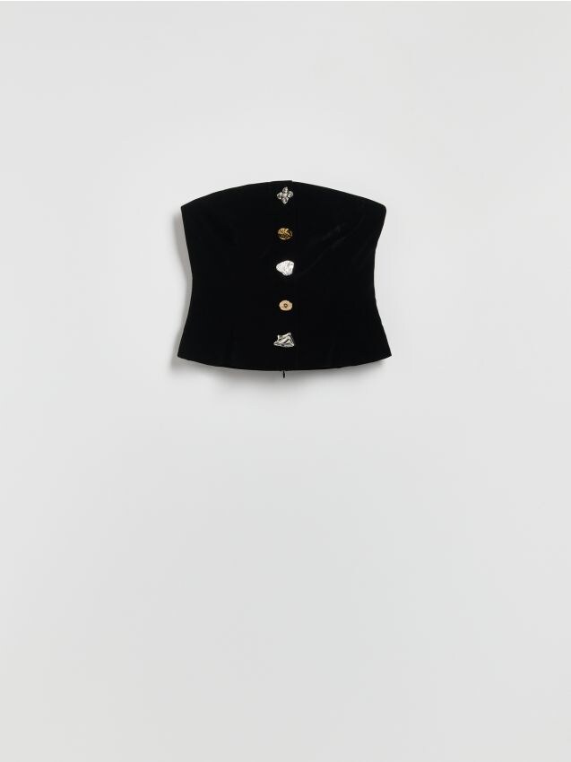 Reserved - Gorsetowy top - czarny