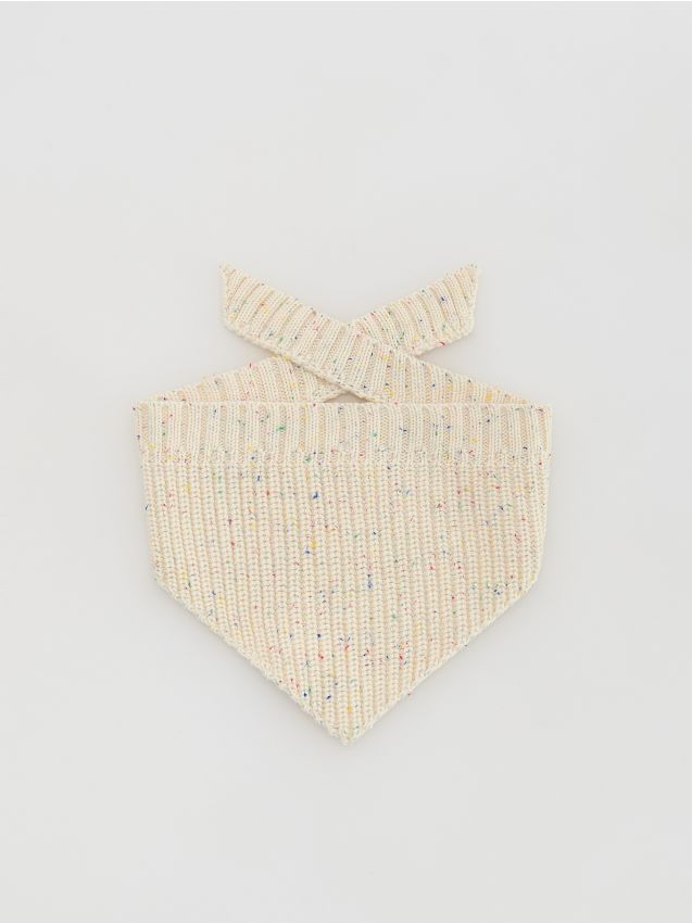 Reserved - Wiązany szalik - złamana biel