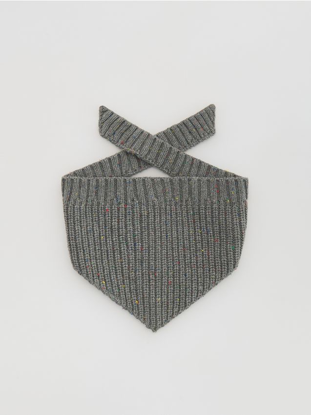 Reserved - Wiązany szalik - ciemnoszary