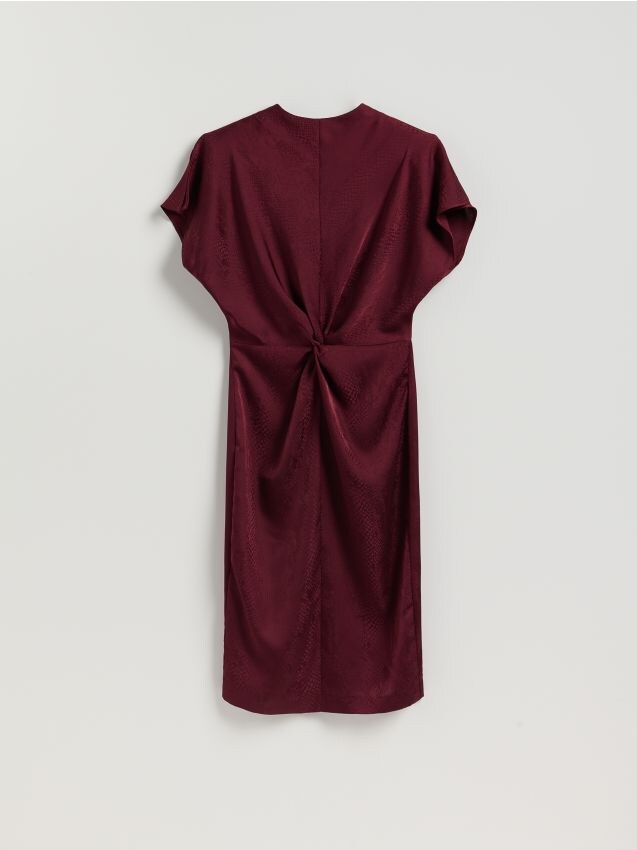 Reserved - Sukienka w zwierzęcy wzór - bordowy